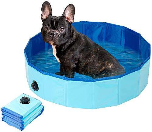 Sweetypet Pool: Faltbarer Hundepool mit rutschfestem Boden & Ablassventil, 80 x 20 cm (Faltbarer Pool, Faltbares Planschbecken, groß)