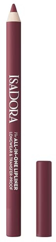 IsaDora All-In-One Lipliner – Creamiger Lippenlinerstift (08 Rosewood) | 2-in-1-Formel: konturiert und füllt die Lippen, Abrieb- und wischfest, Hochpigmentiert, Tierversuchsfrei, Parfümfrei, Vegan