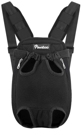 Haustier Rucksack Hund Tragetasche, Verstellbar Beinen heraus Rucksäcke Haustier Tragbar Reisetasche, Atmungsaktiv und Bequem Speziell für Klein Mittler Hunde Katzen Welpen, S, Schwarz