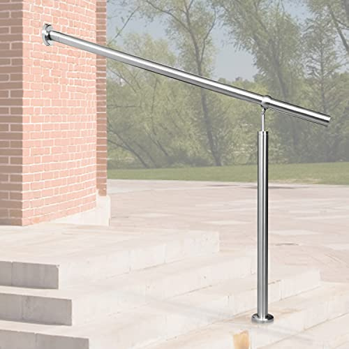 Randaco Eingangsgeländer Edelstahl Handlauf Treppengeländer Geländer Seitliche Montage Winkel Einstellbar Wandhandlauf, inkl.Montagematerial, Pflegeleicht Innen Außen Handlauf, 80cm