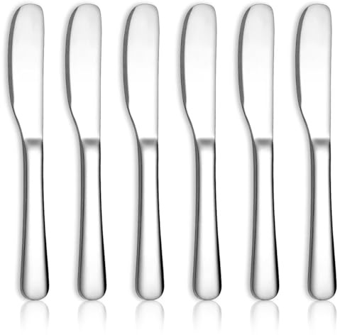 HOMQUEN Edelstahl Buttermesser, Butter Applikator, Buttermesser, Butter Applikator Messer kann für Küche-Restaurant-Party, Küche-Gadgets, Set von 6