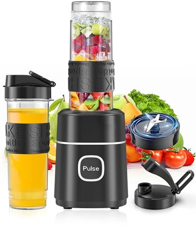 Mixer, Smoothie Maker, 500W Mini Standmixer mit 2x570ml Tritan Flasche BPA Frei, Tragbarer Edelstahl Blender, Geräuscharm, Smoothie und Milchshakes