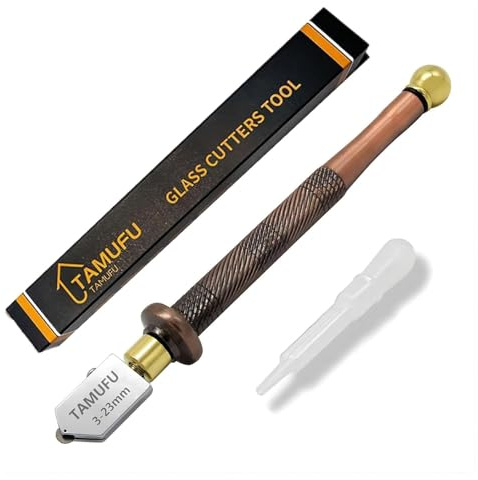 Glasschneider 3-23 mm -Glasschneidewerkzeug für dicke Glasschneider/Glasfliesen/Spiegel/Mosaik mit professioneller Hartmetallspitze und automatischem Ölsystem