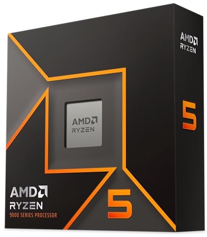 AMD Ryzen 5 9600X Prozessor (Radeon Grafik Included, 6 Kerne/12 Threads, 65W DTP, Sockel AM5, Cache 38MB, Bis zu 5.4 GHz max Boost Frequenz, Kein Kühler)