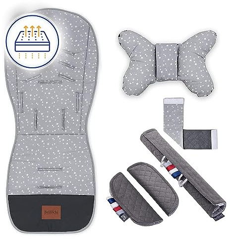 Atmungsaktive Sitzauflage Kinderwagen, Sitzauflage Buggy Sommer - Kinderwagen Zubehör - Universal - Kinderwagen Einlage mit Anti-Schock-Kissen, buggy einlage sommer – Polaris