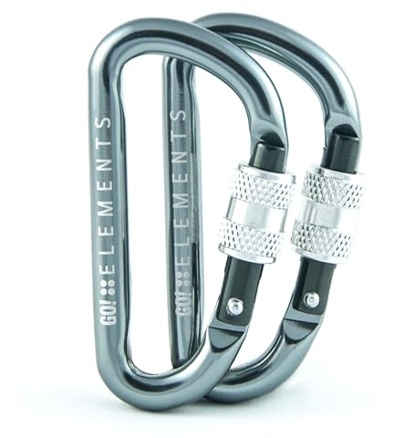GO!elements Karabiner Schlüsselanhänger - Micro 6 - Mini Karabinerhaken klein mit Schraubverschluss
