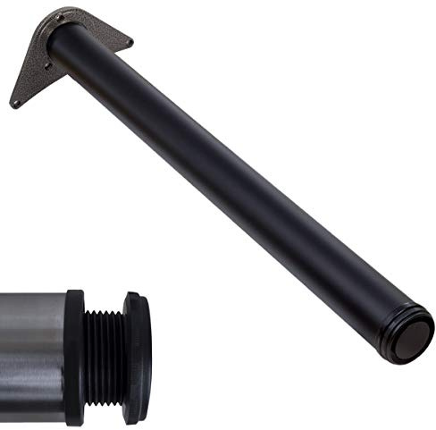 Stahlia 1x Tischfuß Ø60 mm SCHWARZ MATT Tischbein Möbelfuß |Höhe : 710 mm | höhenverstellbar + 30 mm|inkl. Befestigungsmaterial