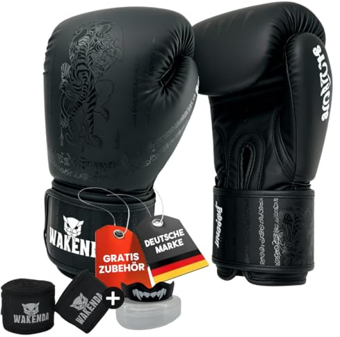 WAKENDA Boxhandschuhe 14 OZ | Perfekt für Sparring & Training | Für Männer & Frauen | Muay Thai | MMA | Kickboxen | Boxing Gloves |