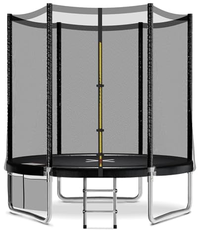 JUMMICO Trampolin Outdoor Ø 183/228/305/366/427 cm, GS-Zertifizierung Gartentrampolin für Kinder mit Leiter und Seitentasche