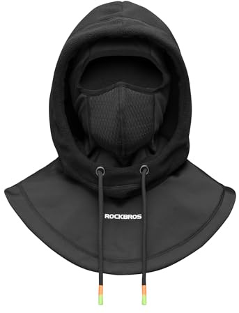 ROCKBROS Winter Sturmhaube, Fleece-Balaclava mit Kapuze für Damen & Herren | Als Skimaske & Halswärmer, winddicht & wärmend für Motorrad, Fahrrad, Ski & Snowboard