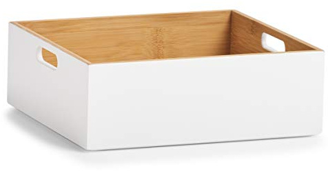 ZELLER PRESENT SCHÖNER LEBEN. PRAKTISCH WOHNEN. Aufbewahrungskiste, Bamboo, weiß