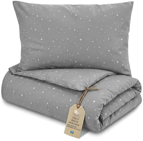 Kinder Bettdecke ohne Bezug 100x135 cm - Baumwolle Baby Decke und Kissen Set Kinderdecke 100 x 135 und Kopfkissen 60 x 40 - Bettdecken Kinderbettdecke Oeko-Tex Galaxie