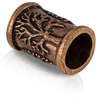 NKlaus Bartperle Bronze Lebensbaum Germanisch Keltisch Wikinger, 1 Stück | Mittelalter; Herren; Innendurchmesser: 6,8mm; 15 x 9 x 1,4mm; 3,0 g