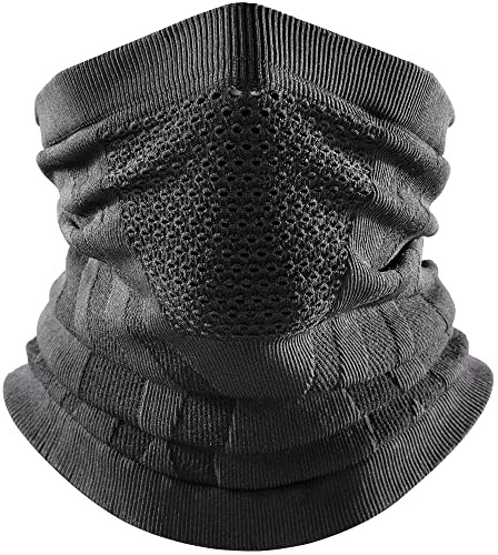 WTACTFUL Schlauchschal Herren Halbe Sturmhaube Motorrad Halstuch Herren Halswärmer Ski Mask Skimaske Halsschlauc Neck Gaiter Motorrad Gesichtsmaske für Winter Laufen Skifahren Snowboarden Alle Schwarz