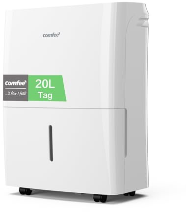 Comfee Luftentfeuchter MDDF-20DEN7, 20L/24h, Raumgröße ca.100m³(40m²), APP-fähig WLAN-Steuerung