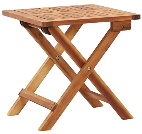 vidaXL Klappbarer Garten-Beistelltisch aus massivem Akazienholz, Balkontisch & Couchtisch für Garten/Terrasse, 40 x 40 x 40 cm