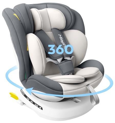 Miophy I-Size 360°drehbar Kindersitz, Gruppe 0+1/2/3, 0-12 Jahre, 40-150 cm, Baby Autositz mit isofix, ECE R129/04
