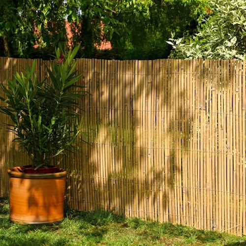 DE-COmmerce Bambus Zaun Schilf Sichtschutz CALAMA extra gehärtet (HxB) 100 x 500 cm Balkonsichtschutz, Gartenzaun, Sichtschutzzaun für Garten, Terrasse, Balkon