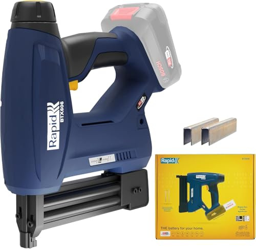 Rapid 18V Akku-Tacker BTX606 für Schmalrückenklammern - POWER FOR ALL | Typ 606 Klammern (12-25 mm); Typ 8 Nägel (15-30 mm), 6-fach Schlagkraft, ohne Akku & Ladegerät