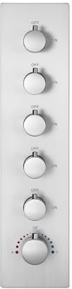 SWHC In der Wand Duscharmatur Mischbatterie Dusche Thermostat Messing Duschamatur mit Verbrühungshemmender Chromfarbe 5 Funktionen Duscharmaturen