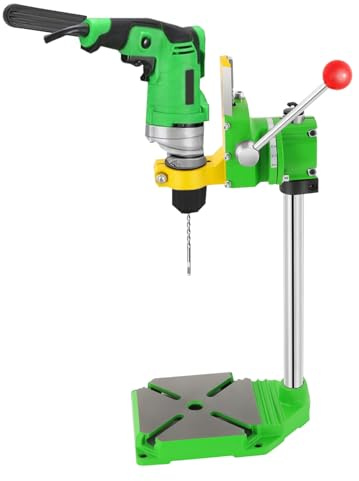 Bohrständer für Bohrmaschine, Standbohrmaschine 90° Drehbar Bohrmaschinenständer - Fixierbar Tischbohrmaschine Zubehör | Inkl. 3 Kunststoffköpfen | für präzise Bohrungen & Fräsungen