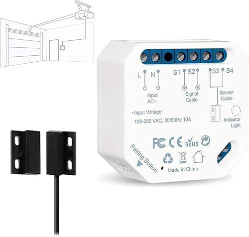 LoraTap Smart WLAN Garagentoröffner & Controller – Relais-Modul mit Reed-Sensor zur App-Steuerung (Smart Life/Tuya), Sprachsteuerung mit Alexa und einfacher 15-Minuten-Montage