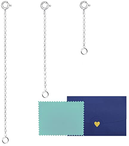925 Sterling Silber Kettenverlängerung, Verlängerungskette um Ihre Colliers und Armband zu Verlängern (3,5,8CM)