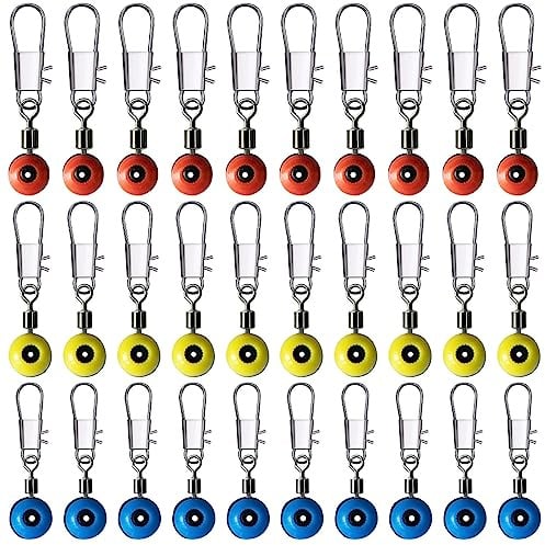 Angeln Barrel Wirbel, 60 STK Angeln Wirbel mit Karabiner, Angeln Drehgelenk, Angelzubehör, 3 Größen