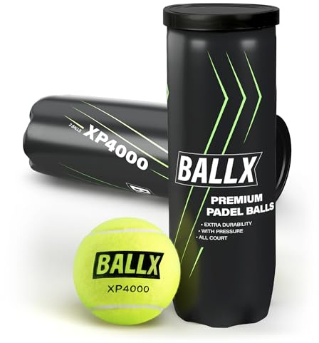 BallX Padel Bälle XP4000 mit Innendruck [3ER DOSE] - Padel Tennis Bälle aus Filz - Paddle Ball Qualitätswolle - Allrounder Paddle Balls - Pädelbälle Langlebig - Tennisbälle