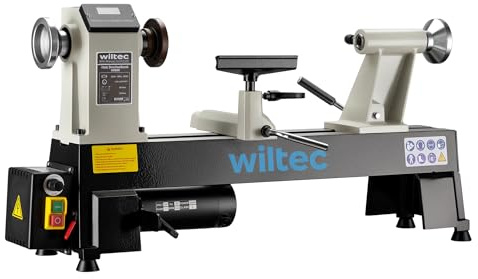 Wiltec Drechselbank 550 W mit variabler Drehzahl 650-3800 U/min, Drechselmaschine mit Planscheibe, Drehbank für Holz bis 457 mm Länge