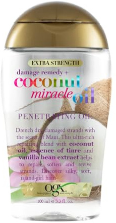 OGX Coconut Miracle Oil Extra Strength Penetrating Oil feuchtigkeitsspendendes Haaröl für trockenes, geschädigtes und sprödes Haar, 100ml