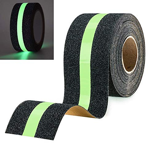 Hyber&Cara Antirutschband/Antirutschstreifen - 10M x 50mm Rutschfestes Klebeband Im Dunkeln leuchtend für Treppen, Leitern und rutschige Böden innen und außen
