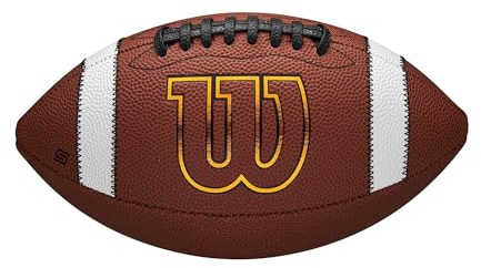 Wilson GST SpeedSkin Football, Mit Außenhülle aus Leder und ACL-Präzisionsschnürung, Für verbesserten Grip und präzise Würfe, Farbe: Braun, Offizielle Größe