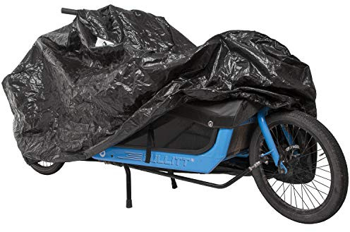 M-Wave Fahrradgarage, extra groß, für einspurige Lastenräder, Fahrradschutz, widerstandsfähiges Tarpaulin, Größe ca. 280x135x70cm, Schwarz