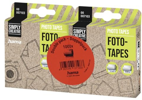 Hama Fototapes 1.000 Stück (2 x 500 Fotokleber, doppelseitig selbstklebende Klebepads, Klebepunkte geeignet für Fotoalbum und Scrapbook, eckig, in Spenderbox) weiß