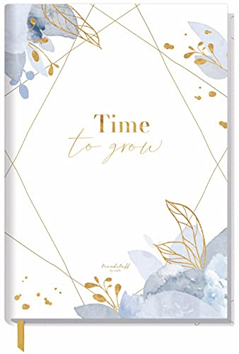 Notizbuch A5 liniert "Time to grow" von Trendstuff by Häfft - 124 Seiten, 62 Blatt - ideal als Tagebuch, Journal, Ideenbuch, Schreibheft - nachhaltig & klimafreundlich