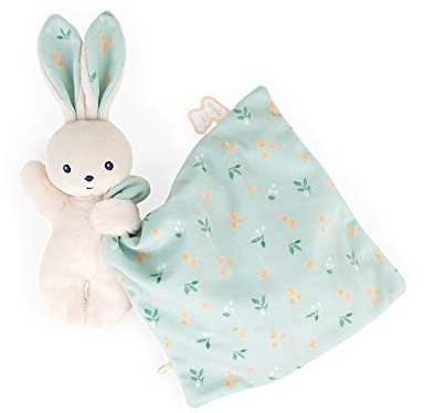 KALOO - Weiches Stoffquadrat - Kuscheltier orangefarbenes Kaninchen - Plüschtier Baby - Quadratisch 18 x 18 cm orange Umweltverträgliches Material - FSC-Geschenkbox - Ab Geburt, K972001
