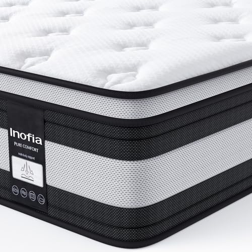 Inofia Matratze H3/H4 180×200 28cm-7-Zonen Federkernmatratze,KühlNest Taschenfederkernmatratze,Öko-Tex Zertifizierter Tonnentaschenfederkernmatratze-100 Nächte Probeschlafen