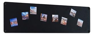 STALFORM Magnettafel Schwarz 80x22 cm aus Edelstahl Magnetwand Pinnwand Magnetisch Groß Magnetboard Küche, Büro, Kinderzimmer