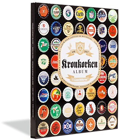 Leuchtturm Presso Kronkorkenalbum für 64 Kronkorken, schwarz | Sammelalbum mit passgenauen Schaum-Ausstanzungen, seitlicher Griffmulde, aus laminiertem Karton, 296x210 mm