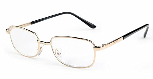 Inlefen Metallrahmen-Rechteck-Lesebrille-Weinlese eyewear mit Fall +4.00