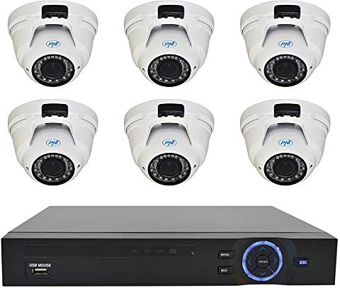 PNI PNI-HOUSE6 Videoüberwachungsset, NVR 16CH und 6 IP2DOME 1080P Schwarz/Weiß