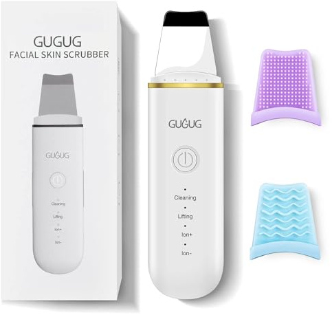 GUGUG Skin Scrubber Ultraschall Ultraschallgerät für das Gesicht- Mitesser-Entferner mit 4 Modi, Porenreiniger, Gesichtswaschspatel, Hautreiniger für die Gesichtsreinigung Gerät