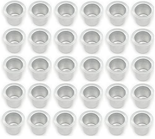 30 Stück Mini Kerzeneinsatz Mini Kerzenhalter Deko Kerzenständer Kerzentüllen Metall Deko Kerzenständer für Baumkerzen Silber Aluminium Kerzenhalter Set Teelichthalter für Stabkerzen und Tafelkerzen