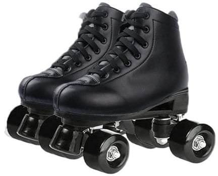 BMOZRM Doppelreihe Rollschuhe Damen Und Männer Schick Rollschuhe Vier Räder Rollerskates Draussen Sport Roll Schuhe for Erwachsene (Color : Black+Black Wheel, Size : 42 EU)