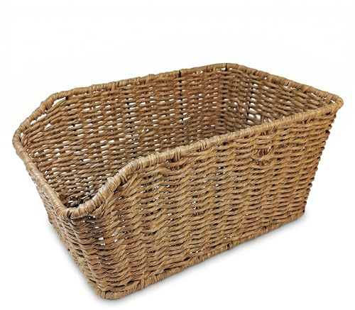 Red Loon Fahrradkorb XXL Pro Rattanlook Seegras Gepäckträgerkorb Korb Schultaschen Taschenkorb