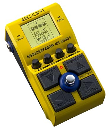 ZOOM MS-200D+ MultiStomp Gitarren-Effektpedal mit 200 Verzerrungen, gelb | Boost, Overdrive, Distortion, Fuzz in allen Variationen für Rock, Metal & Blues, Vintage bis Modern