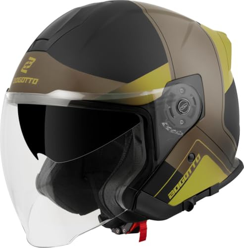 Bogotto H586 City-B Jethelm, schwarz matt/braun/gold, XL (61/62) | Belüftet