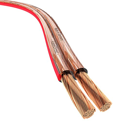 KabelDirekt – Lautsprecherkabel – Made in Germany – aus reinem Kupfer – 10m (2x1,5 mm² HiFi Audio Boxenkabel für Lautsprecher & Surround Systeme, reines Kupfer, mit Polaritätskennzeichnung)