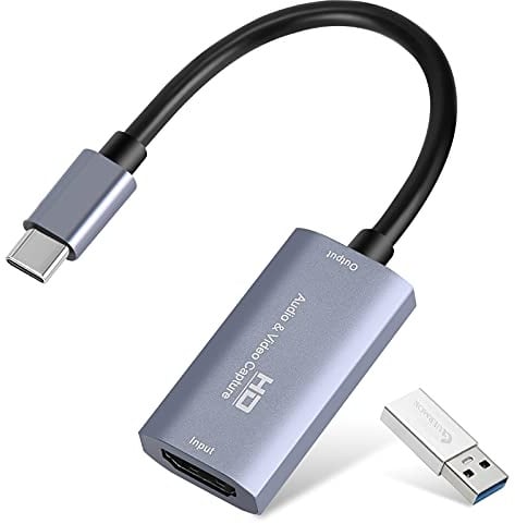 Guermok Video Capture Card, 4K USB 3.0 HDMI auf USB C Audio Capture Karte, 1080P60/ 2K 30FPS Capture, HDMI Grabber für Gaming Live Streaming, kompatibel mit Switch 2 Pad PC Mac OS System us